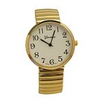 Geneva Super Large Stretch Watch Clear Number Easy Read (Gold), Gold, Small, Modern