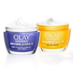 Olay Moisturiser Skin Care Sets & Kits, Womens Gift Sets, Vitamin C + AHA 24 Gel Face Cream, 50ml & Retinol 24 MAX Night Cream, 50ml, Instantly Hydrates For 24H