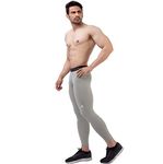 ReDesign Apparels Men's Nylon Compression Pants Tights (Medium, Light Grey)