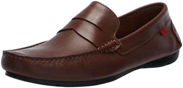 Marc Joseph New York Mens Casual Comfortable Genuine Leather Lightweight Classic Fashion Dress Penny Loafer Slip On Driving Moccasins Breathable Driving Loafer Cognac Grainy 9.5