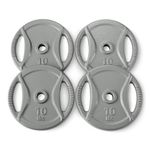 Amazon Basics 1'' (2.54cm) Grip Weight Plates, 10lb (4.53kg) Weight, Set of 4