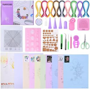 YURROAD Paper Strips Quilling Tools Kit 18 Kinds Tools and 900 Strips Paper All-in-one