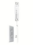 Sleek Socket Original & Patented Ultra-Thin Outlet Concealer for Mounted TV with Cord Concealer Kit, 4-Foot Extension Cord with 2 Outlet Surge Protector, No More Drilling Holes in Wall to Hide TV Cord