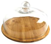 KLIZNIL Cake Stand with Dome Lid, Cake Dome, Acrylic Dome Cake Stand, Cake Board, Cheese Dome, Plywood Cake Stand for Home Kitchen