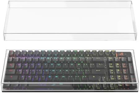 Geekria 90%-96% Keyboard with Knob Dust Cover, Clear Acrylic Keypads Cover for 100 Keys Computer Mechanical Keyboard, Compatible with ASUS ROG Strix Scope II 96, Glorious GMMK 2 96, Aula F99