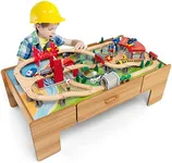 GLACER Kids Wooden Train Table Set,
