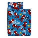 Marvel Spidey and His Amazing Friends Blue, Red and White Spidey Team Toddler Nap Mat