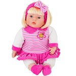 Bibi Doll - Realistic Lifelike Soft Bodied Chubby Baby Doll Girls Boys Toy With Sounds, Large Size, 24 Inches