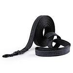 Toozey Dog Training Leads with Anti-Slip Rubbers and Reflective Stips, 5m 10m 15m 20m Soft and Strong Nylon Long Line Dog Lead for Small Medium Large Dogs, 5m x 2.5cm