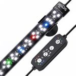 SEAOURA Submersible Aquarium Lights for Fish Tank, 24/7 Cycle Fish Tank Light with Timer, Full Spectrum+7 Single Colors, Auto On/Off, Adjustable Brightness, 14W (58cm)