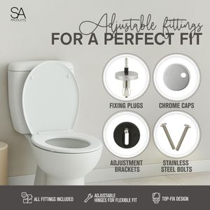 SA Products Quick Release Toilet Seat – White, Easy Clean