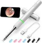 BEBIRD Note 5 Ear Canal Cleaner: FHD Camera with Omnidirectional Tweezers, IoT-enabled Otoscope support Remote Videos, Magnetic On/Off Cap, 12PCS Replacement Tip, White