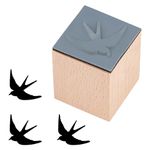 OLYCRAFT Swallow Wooden Rubber Stamp 25mm Bird Rubber Stamp Small Swallow Stamp Square Wooden Stamp Rubber Stamp for Scrapbooking Planner Decorations DIY Crafts Cards