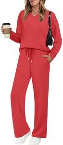 Lounge Sets for Women 2 Piece Sets for Women Casual Airport Travel Outfits Sweatsuits Set Fall Fashion 2025 Two Piece Comfy Matching Set Plus Size Women's Clothing Red 2XL