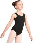 Silky Dance Black Ballet Leotard for Girls and Women, Sleeveless Tank Leotard Kids and Adult Sizes, Fully Front Lined Gymnastics Matt Leotard - Black - Age 14