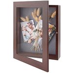 Golden State Art, Shadow Box Frame Display Case, Wall or Tabletop, Great for Collages, Collections, Mementos (8x10.5, Brown)