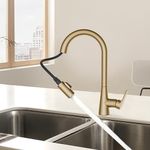 Delta Faucet Pull Down Kitchen Sink Faucet I 10 Year Warranty I Dual Spray Kitchen Faucet I 360° Swivel Spout I Ixa Jive Multi-Function Deck Mount Kitchen Mixer Sink Tap I Champagne Bronze I 91355-CZ