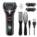 HANNEA® Electric Callus Remover for Feet, with 3Pcs Grinding Head & Pedicure Tools, Pedicure Electric Scrubber Rough Callus Remover Rechargeable Heel Scrubber Callus Remover for Heels