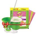 Scotch-Brite 2-in-1 Bucket Spin Mop and Scotch-Brite Sponge Wipe 3N Resusable Kitchen Cleaning Sponge
