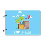 100yellow® I Love to Travel - photo Album to capture memories in Photo Album| 40 A4 pages | Size : 21 cm x 29.5 cm |Blue