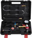 WINMAX TOOLS AUTOMOTIVE 8PCS Coolant Vacuum Refill Kit, Quick Airlift Coolant Refill Tool with Pressure Gauge, 5 Sizes Adapters, Long Coolant Filling Hose for All Vehicles