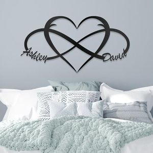 Custom Infinity Sign Anniversary Gifts for Couples Metal Wall Art Personalized Valentines Day Decorations Wedding Gifts Custom Metal Signs First Names S Bridal Shower Gifts Bedroom Decor for Couples