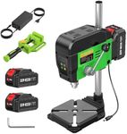 Taskstar Mini Drill Press,4600RPM Benchtop Drill Press Electric & Battery Powered,4-Speed Cordless Bench Drill Press, Adjustable Depth & Table B10 0.6-6.5mm for DIY Wood,Metal,Jewelry