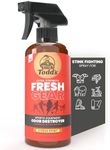 Uncle Todd's Fresh Gear Sports Equipment Odor Eliminator Spray - Extra Strength Enzyme-Powered Deodorizer for Football, Hockey, Gym Bags, and Athletic Gear - Citrus Sport Scent - 16oz