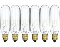 (Pack Of 6) 15T6/CL - 15 Watt T6 Clear Tubular - 120V - Candelabra (E12) Base - Incandescent Light Bulb