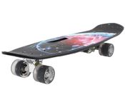 STRAUSS Plastic Cruiser Fishboard|Penny Skateboard|Casterboard|Anti-Skid Board with ABEC-7 High Precision Bearings|Pu Wheel with Light|Ideal for 8 Years and Above (28x6 Inch),(Scorpio Black)