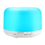 Sensky 500ml Aroma Diffuser, Essential Oil Diffuser, Ultrasonic Cool Mist Humidifier, Timer and Waterless Auto-Off, 7 Color Changing Light Silent Operation (Up to 12 Hours Use) White