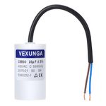 VEXUNGA Capacitor 16uF 450V Starting Capacitor 16µF AC Motor Capacitor CBB60 SH 16 MFD 450VAC Capacitors 40x70MM 50/60Hz with Cable