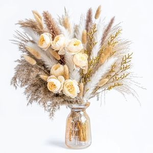 Pampas Grass Decor |Dried pompas Grass Boho Dried Floral Arrangement Centerpiece Table Decor Wedding Decor Rustic Decor(Fd-02)