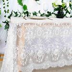 Lace Tablecloth 60x120 Inch White Lace Table Clothes Vintage Lace Tablecloth Rectangle Lace Table Cover Embroidered Lace Overlay for Banquet Wedding Party Birthday Baby Shower Event Decor (033-White)