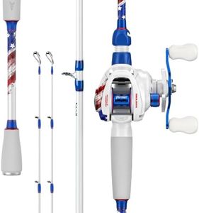 KastKing Royale Legend Patriot Casting Combo, Right-Hand, 7'0" MH Rod | Baitcaster and Spinning Combo, IM7 Graphite Two-Piece Rod, Zirconium Oxide Guides, 9+1 MaxiDur Bearings, High-Speed Reel
