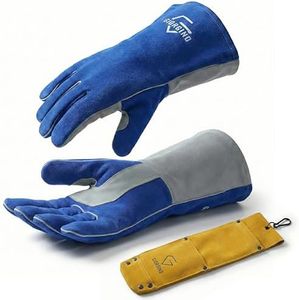 Giorgino Welding Gloves for Men, With Free Tool Pouch, Heavy Duty Cowhide Leather Welding Gloves for MIG, TIG & Stick Welding, Kevlar Stitching