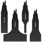 4Pcs Reciprocating Saw Scraper Blades- Scraping Tool Attachment Blades for Reciprocating Saws- Multifunctional Carbon Steel Tile Ground Mud Wall Putty Cleaning Tools- Black