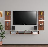 DAS Bolivar High Strength & Durable Engineered Wood TV Entertainment Unit Stand Set Top Box Stand for Living Room Classsic Walnut & White (Ideal for up to 55") Screen