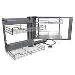 KuKoo Corner Pull Out Baskets Shelving Unit for Kitchen Storage Cabinet Width 900-1000mm Left Hand Corner Kitchen Pull Out Baskets, 90-100cm Cabinet, 4 Metal Slide Out Storage Drawers…