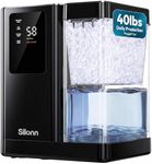Silonn Countertop Nugget Ice Maker, 40 Lbs Daily Ice Production with 3L Removable Water Tank, Self-Cleaning Pebble Ice Machine, 12H Timer, Quiet 40 dB Operation for Home, Office & Parties