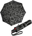Knirps T.200 Medium Duomatic Automatic Open Close Rain Umbrella - Compact Windproof Umbrella for Rain - Travel Umbrella for Adults - 98cm Diameter Retractable Umbrella & Carrying Case, Pure Black
