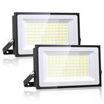 Onforu 2 Pack LED Flood Lights Outdoor 500W Equiv, 4500lm Super Bright Security Light, 6500K Daylight White, 50W Outdoor Floodlight, IP66 Waterproof Outside Floodlights for Garage Yard Garden Patio