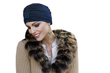 MASUMI Chemo Organic Headwear - ELLIE | Cancer Headwear for Women with Hair Loss | Alopecia Hats & Coverings | 95% Viscose from Bamboo Hat (Navy)