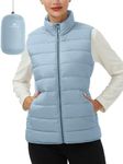 Pioneer Camp Women's Lightweight Puffer Vest Sleeveless Quilted Stand Collar Zip Up Jacket 4 Pockets Padded Outerwear Vests