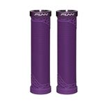 Funn Hilt Mountain Bike Handlebar Grips With Single Lock On Clamp, Lightweight And Ergonomic Bicycle Handlebar Grips with 22 mm Inner Diameter, Unique Patterned Bicycle Grips For MTB/BMX (Purple)