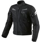 Jet Motorcycle Motorbike Jacket Mens Waterproof Black Multi functional pocket system Removable lining All seasons (XL, Black)