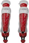 Rawlings Sporting Goods Catchers Velo Series Intermediate Leg Guards, 15.5", Scarlet/White