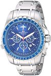 Oceanaut Men's OC0114 Aviador Pilot Quartz Watch, Dial Color: Blue, Band Color: Silver