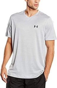 Under Armour Mens V-Neck Tech 2.0 Short Sleeve T-Shirt (Light Grey(011), S)