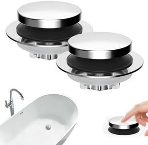 Hibbent 2 Pack 3 in 1 Metal Bathtub Drain Stopper, Bathtub Hair Catcher